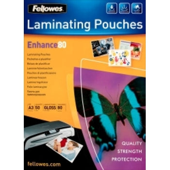 Sp- Laminating Pouch Fellowes A3 80 Micron Gloss 50Pk