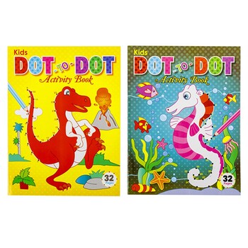 Colouring Book A4 Dot To Dot 4 Designs 32Pg