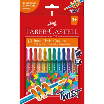 Crayons Faber-Castell Jumbo Twist Asst Bx12