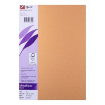 Board Quill A4 Metallique Autumn Gold 285Gsm Pk25