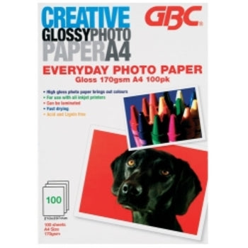 Paper Photo Gbc A4 E/Day High Gloss 160Gsm Pk100
