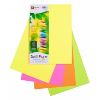 Copy Paper Quill A4 80Gsm Fluoro Cols Asst Pk100