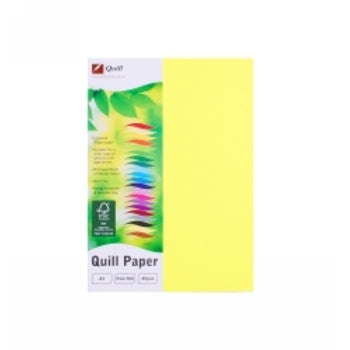 Copy Paper Quill A4 80Gsm Fluoro Yellow Pk500