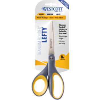 Sp- Scissors Westcott 203Mm Lefty Titanium Straight Grey/Yellow