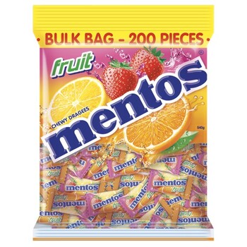 Conf Mentos 540Gm Pillowpack Fruit 200Pce