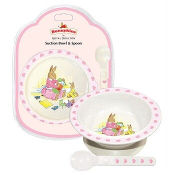 Baby Gift Bunnykins Suction Bowl & Spoon Sweethearts Pink