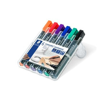 Marker Staedtler 352 Lumocolor Permanent Bullet Asst Wlt6