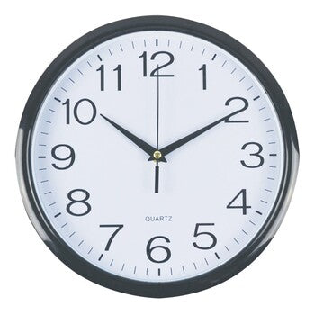 Clock Italplast 30Cm Wall Plastic White Face/Black Trim