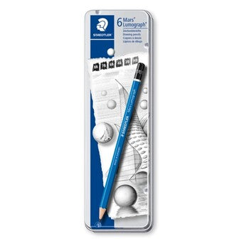 Sp- Pencils Staedtler Mars Lumograph Sketching 6 Degrees Tin 6