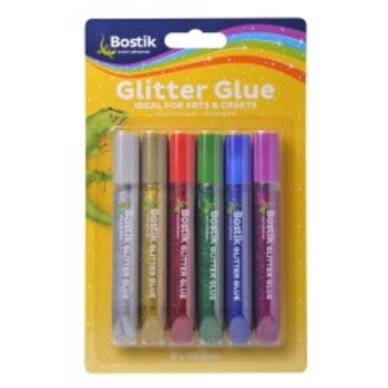 Glue Bostik 10Ml Glitter Asst Pk6