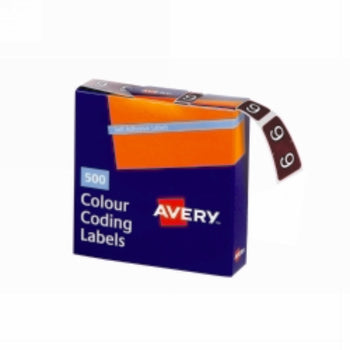 Sp- Labels Colour Coding Avery 25X38Mm 9 Side Tab Brown Pk500