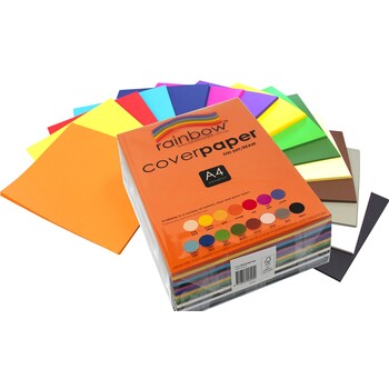 Cover Paper Rainbow A4 125Gsm Asst Colours Ream