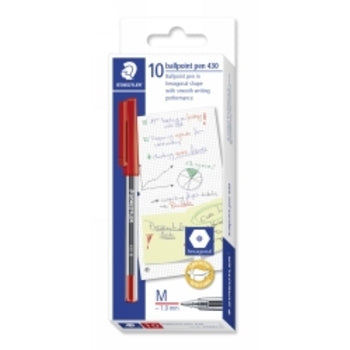 Pen Staedtler Bp Stick 430 Med Red