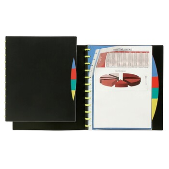 Sp- Display Book Marbig A4 Kwikzip With Pp Dividers Black 20Pg