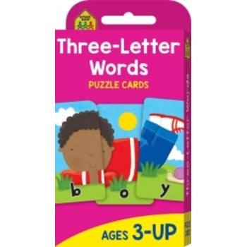 Cards School Zone Flash Three Letter Words Puzzle