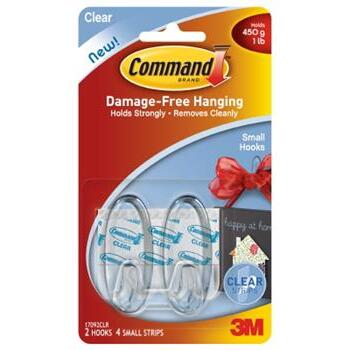 Command Small Clear Hooks With Clear Strips Cd2