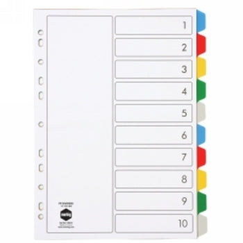 Dividers Marbig A4 Pp 10 Tab Multi Colour