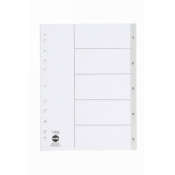 Dividers Marbig A4 Pp 1-5 Tab Grey