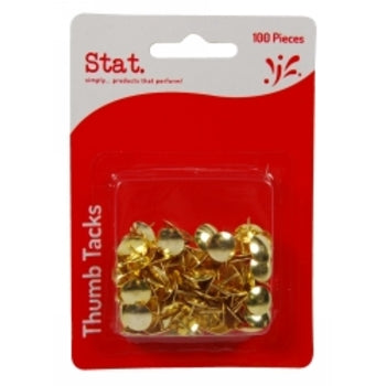 Drawing Pins Stat Gold Pk100