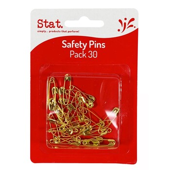 Safety Pins Stat Gold Pk30