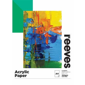 Acrylic Paper Pad Reeves A4 360Gsm 12Sht