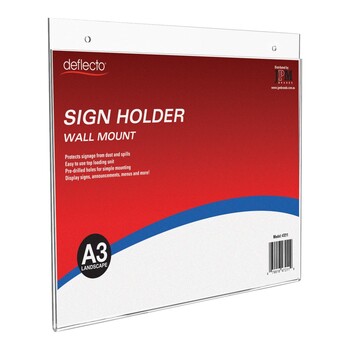Deflecto Wall Mounted Document Holder A3 Landscape 47211