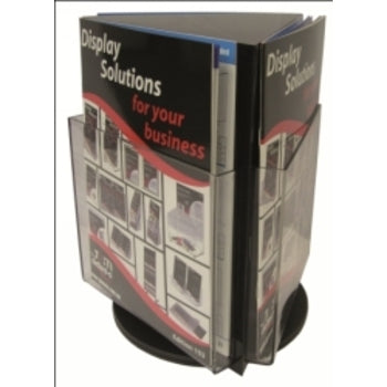 Sp- Brochure Holder Deflecto 3Xa4 Counter Top Rotating Black