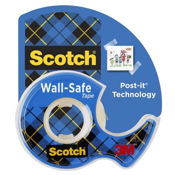 Tape Scotch 19Mmx16.5M Wall Safe On Dispenser 183