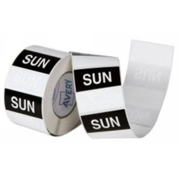 Sp- Label Avery 40X40Mm Sunday Removable Black/White 500/Roll