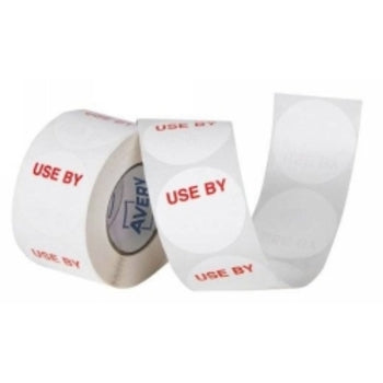Sp- Label Avery 40Mm Use By Removable White/Red 500/Roll