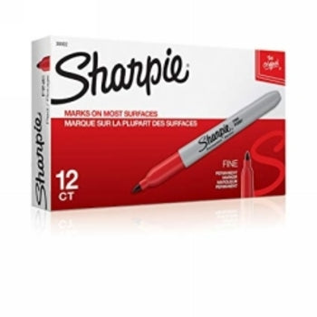 Marker Sharpie Permanent Fine 1.0Mm Red Bx12