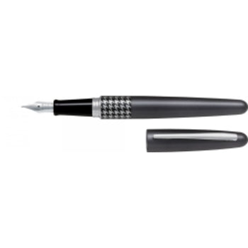 Sp- Pen Pilot Medium Mr3 Fountain Houndstooth Grey Barrel Black Ink