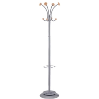 Sp- Coat Rack Alba 38Cm Base X 177Cm High Silver/Wood