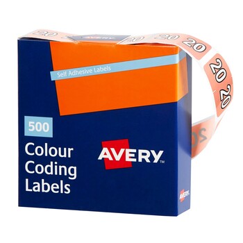 Sp- Labels Colour Coding Avery 25X38Mm 20 Side Tab Pink Bx500