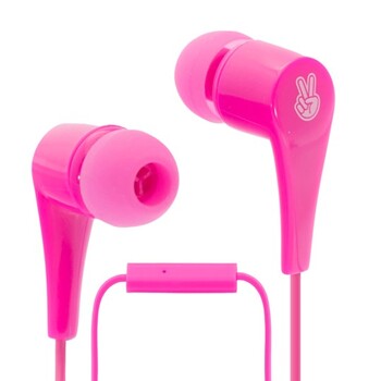 Earphones Tikkiti With Microphone Pink