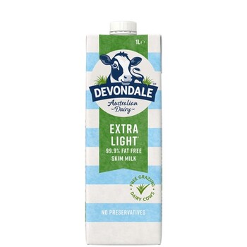 Uht Milk Devondale 1L Skim