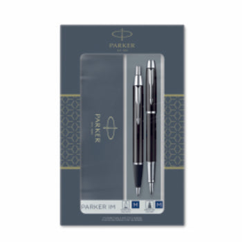 Pen Parker Im Gift Pack Chrome Trim Ballpoint & Fountain Black Pk2