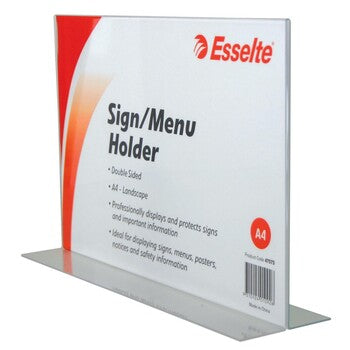 Sp- Menu/Sign Holder Esselte A4 Double Sided Landscape
