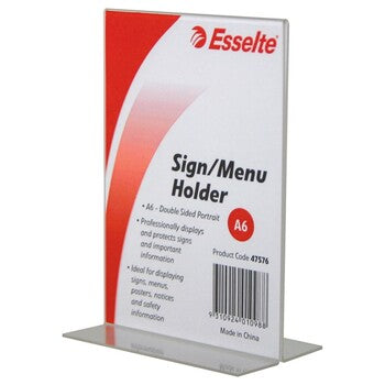 Sp-Menu/Sign Holder Esselte A6 Double Sided Portrait