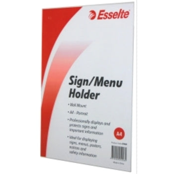 Sp- Menu/Sign Holder Esselte A4 Wall Mount Portrait