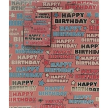 Bag Gift Ozcorp 275X320X130Mm Pink Happy Birthday