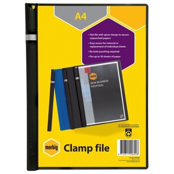 Clamp File Marbig A4 Black