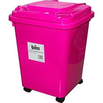 Wheelie Bin Plastic Pink 32 Litre 1/2
