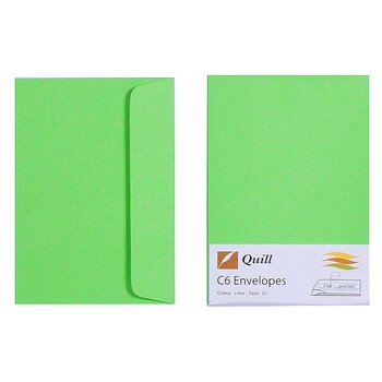Envelope Quill C6 80Gsm Lime Pk25