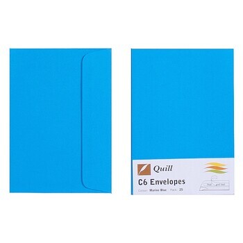 Envelope Quill C6 80Gsm Marine Blue Pk25