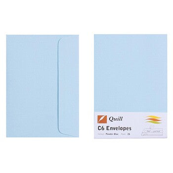 Envelope Quill C6 80Gsm Powder Blue Pk25