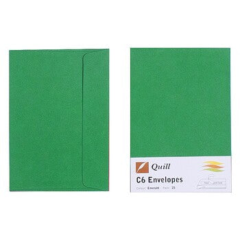 Envelope Quill C6 80Gsm Emerald Pk25