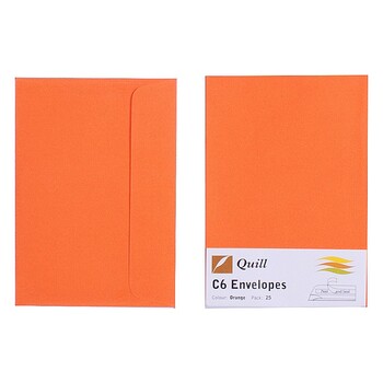 Envelope Quill C6 80Gsm Orange Pk25