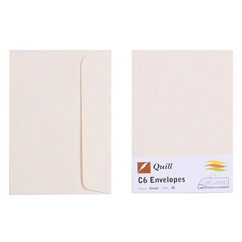 Envelope Quill C6 80Gsm Cream Pk25