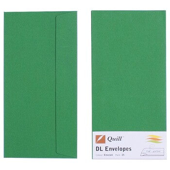 Envelope Quill Dl 80Gsm Emerald Pk25